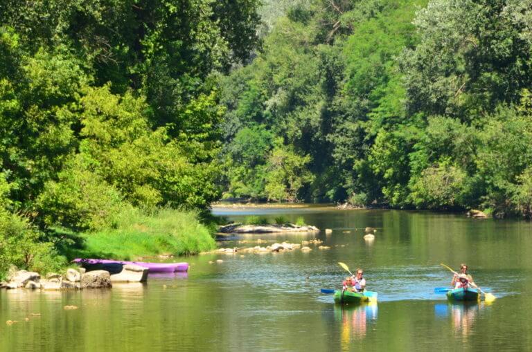 Camping Amarines Cornillon gard canoe riviere Cèze